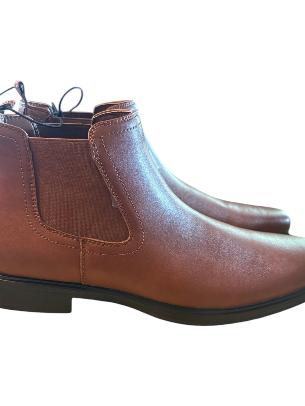 Perry Ellis Portfolio Men’s Brown Leather Chelsea Boots – Size 11